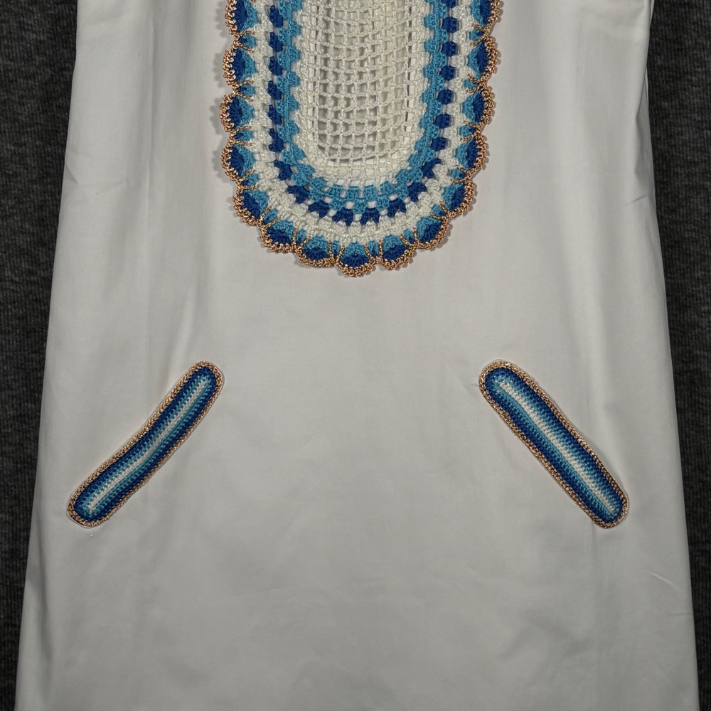 My Beachy Side White Arya Mini Dress Ivory Crochet Shift Cotton Womens Small - Picture 4 of 11